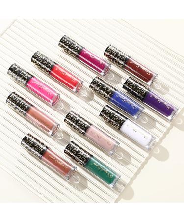 12Pcs Dark Liquid Lipstick Matte Sets  24-Hour Smudge Proof Long Lasting Matte Lipstick Lip Stain Lip Gloss Set-White/Red/Vampire/Green/Black/Chocolate/Purple/Nude/Blue - Buy Online on SooperMarket.com