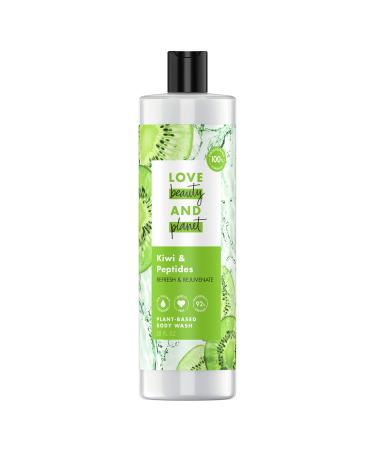 Love Beauty and Planet Plant-Based Body Wash Refresh and Rejuvenate Skin Kiwi and Peptides Made with Plant-Based Cleansers and Skin Care Ingredients 100% Biodegradable 20 fl oz