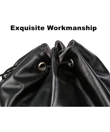 PUGED Large Dragon Leather Drawstring Dice Bag for RPG MTG Games - Black - Buy Online on SooperMarket.com