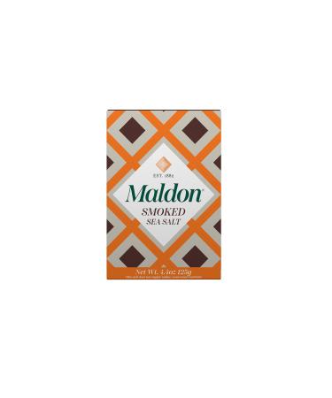 Maldon Salt, Smoked Sea Salt Flakes, 4.4 oz (125 g), Kosher, Natural, Gently Smoked Over Oak, Handcrafted, Gourmet, Pyramid Crystals