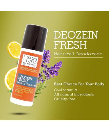 Deozein Fresh Roll-On Deodorant | Source Vitl Apothecary | All Natural & Paraben-Free | Floral Scent for Men & Women | 3 fl. Oz - Buy Online on SooperMarket.com