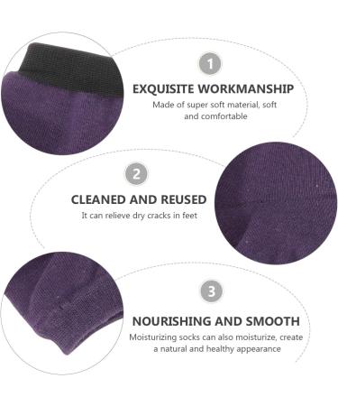 EXCEART 5 Pairs Moisturizing Socks Heel Protector Socks Cracked Heel Repair Anti-crack Socks Spa Socks Heel Socks Silicone Socks Spa Gel Socks Foot Purple Cotton Summer - Buy Online on SooperMarket.com