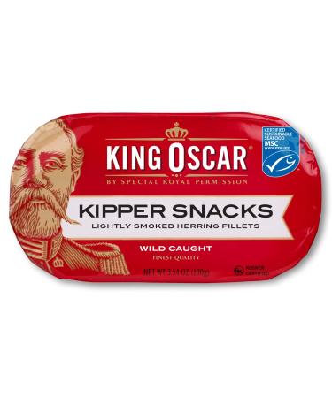 King Oscar Kipper Snacks Lightly Smoked Herring Fillets 3.54 oz (100 g)