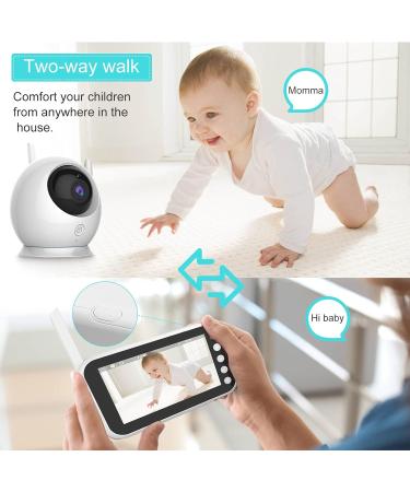 MYPIN 4.3'' LCD Wireless Video Baby Monitor with Camera and Night Vision - Two Way Audio, VOX Mode, Temperature Alert - nooie Baby Monitor HS0329 - Buy Online on SooperMarket.com