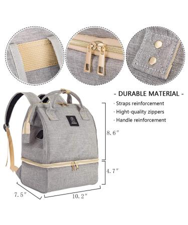 Double Layer Breast Pump Backpack with Cooler & Moistureproof Bag - Grey, USB Charging Port - Ideal for Outdoor Working Moms - Buy Online on SooperMarket.com