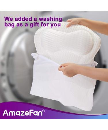 AmazeFan Luxury Bath Pillow with 4D Air Mesh Technology - Ergonomic Spa Pillow for Head, Back, Shoulder, and Neck Support - 6 Suction Cups - Fits All Bathtubs, Hot Tubs, and Home Spas (US Patent) - Buy Online on SooperMarket.com