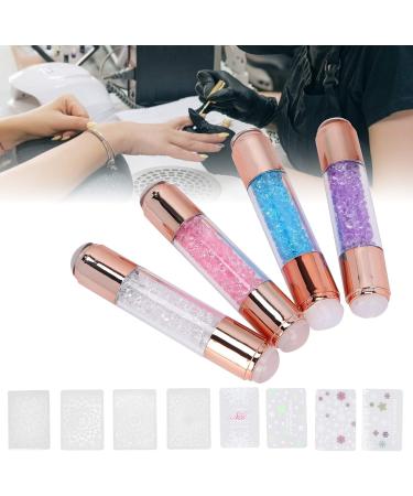 4-Piece Nail Stamper Set with Silicone Stamp Pens for Manicure Art - Double Ended Design with Nail Seal Plate for Home and Salon Use - Buy Online on SooperMarket.com