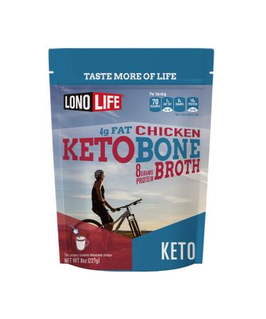 LonoLife - Keto Chicken Bone Broth, 8g Protein and 4g Fat, Paleo and Keto Friendly, 8oz Bulk Container, 15 Servings (Equal to 120 ounces of broth) - Packaging May Vary