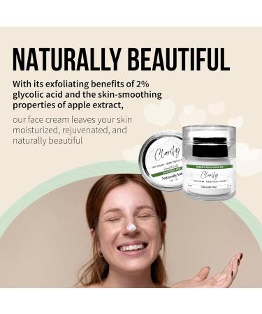 Clarify 2% Glycolic Acid Facial Cream - Anti-Aging Moisturizer for All Skin Types Smooth Complexion with Apple Extract Day & Night Use - Buy Online on SooperMarket.com