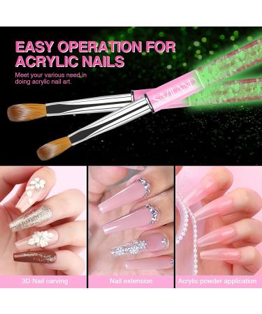 Saviland Kolinsky Acrylic Nail Brush Set - 4PCS Professional Size Brushes for Acrylic Nails Extension & Carving - Buy Online on SooperMarket.com