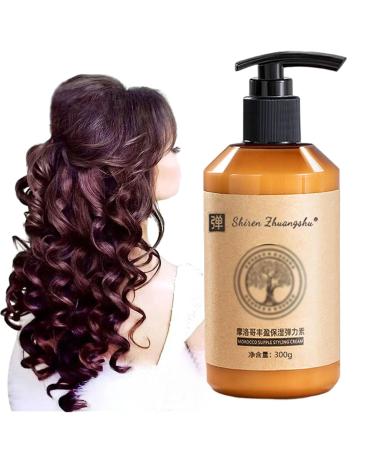 Original and Genuine Long-lasting Styling Volume Ginger Moisturizing Elasticity Hydrating Styling Cream Moisture Styling Elastin Conditioner for Curly Hair (1 Bottle)
