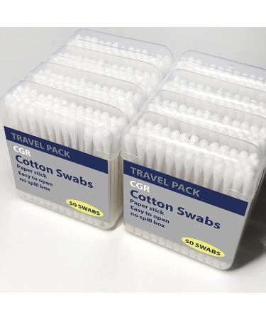 400pcs CGR Organic Cotton Swabs | Double-Tipped | 100% Cotton | Compostable Paper Sticks | Travel Pack (8 Packs of 50 Swabs) - Buy Online on SooperMarket.com
