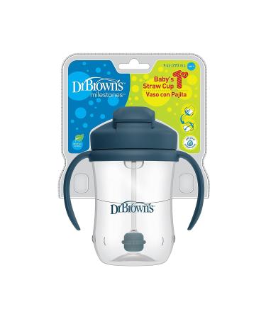 Dr. Brown's Milestones Baby's First Straw Cup Sippy Cup 9oz Dark Blue - BPA Free | 6m - Buy Online on SooperMarket.com