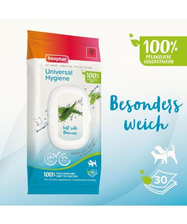 Beaphar Universal Hygiene Wipes for Dogs & Cats - 30 Pack | International Shipping Available - Buy Online on SooperMarket.com