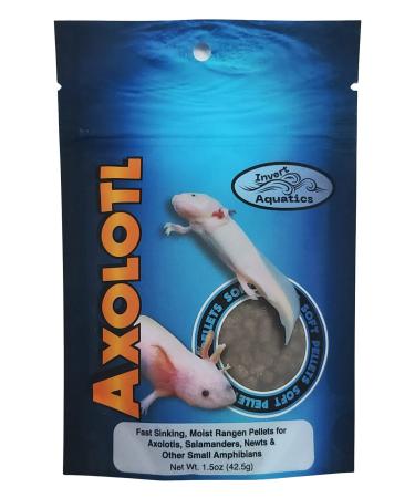 Invert Aquatics Soft Pellets for Axolotls - Moist Sinking Diet for Axolotl, Newts, Salamanders & Other Small Amphibians 3 Ounce (Pack of 1)