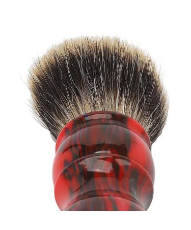 Synthetic Hair Shaving Brush with Red Resin Grip | Barber Salon Tool for Face Hair Cleaning | Best Gifts for Men & Women - Buy Online on SooperMarket.com