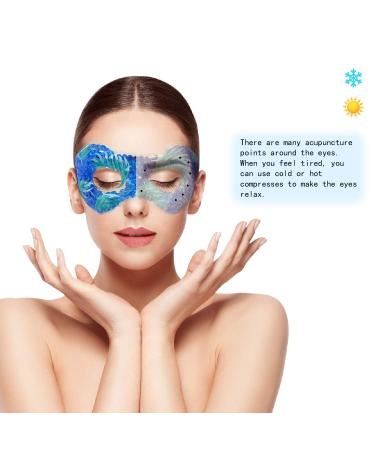 Reusable Gel Eye Mask for Puffiness & Dark Circles - Cooling Eye Ice Pack for Dry Eyes, Headache & Stress Relief (Leaves Design) - Buy Online on SooperMarket.com