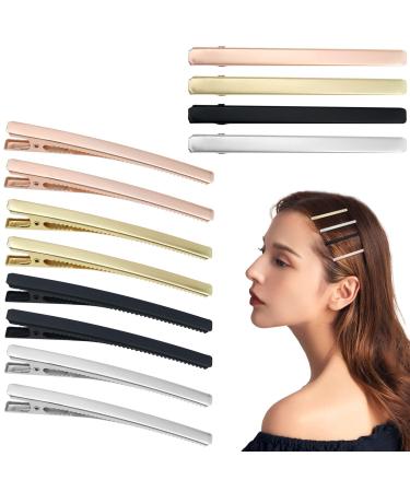 12 Pcs Alligator Hair Clips Metal Hair Barrettes Solid Color Duckbill Hair Pins Long and Thin Hair Clips for Women and Girls Hair Accessories