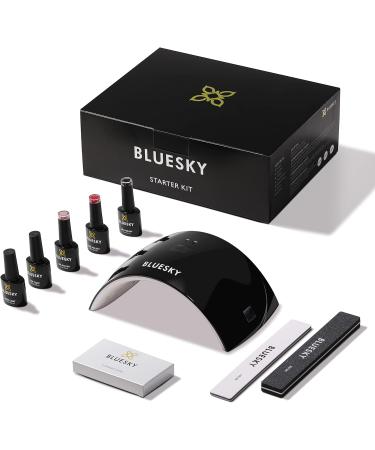 Bluesky Gel Nail Polish Starter Kit with 24W UV LED Lamp - 3 Gel Polishes, Cleanser, Top & Base Coat, Nail File - Amazon Exclusive - Buy Online on SooperMarket.com