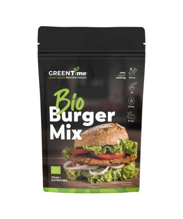 Greentime Bio Burger Mix 135 g (Vegan & Gluten Free) |Vegetable burger alternative from pea protein |results in 300 g 3 portions |For roasting or grilling |Reclosed Burger 135 g (1 Pack)