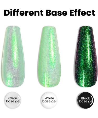 PEARL GLITTER GEL POLISH - Clear Green Shell Mermaid Effect | UV/LED Cured 7.5ml Gel Nail Polish for Shiny Pastel Nail Art Manicure - Buy Online on SooperMarket.com