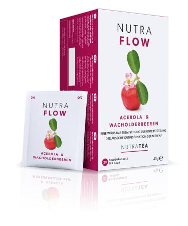 Nutra Tea Nutraflow kidneys and bladder tea to support bladder infection contributes to the excretion function of the kidneys 60 reusable tea bags herbal tea with cranberry & acerola 20 (3 -pack)