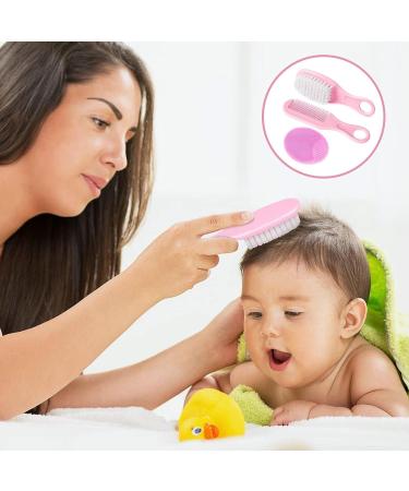 6 Piece Baby Hair Brush and Comb Set Baby Hair Brush and Comb Set for Newborns & Toddlers Natural Soft Goat Bristles for Infant Kids Perfect Baby Registry Gift(Pink Blue) - Buy Online on SooperMarket.com