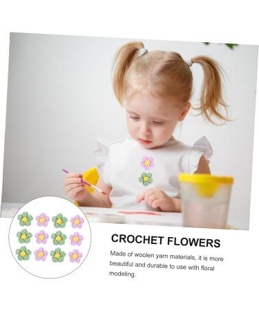 EXCEART 2pcs 1 12pcs Clothing Accessories Knitted Flower Charm Child Crochet Hair Accessories Yarn Purple Greenx2pcs 5X5X1CMx2pcs - Buy Online on SooperMarket.com
