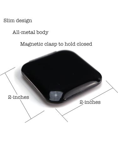 Iconikal Metal Compact Mirror 1X/3X Magnification Black 2-Pack - Portable Makeup Mirrors - Buy Online on SooperMarket.com