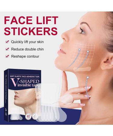 Invisible Waterproof Face Lift Tape - 40 Pcs Instant Lifting Stickers for Face & Neck - High Elasticity, Makeup Tools for Wrinkle Reduction & Facial Line Improvement - Buy Online on SooperMarket.com