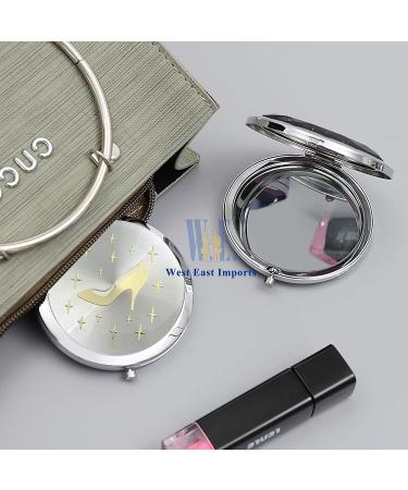 Cinderella High Heel Shoe Compact Mirror Favor 12PCS - Perfect Quinceanera/Sweet 16 Gift (Silver) - Buy Online on SooperMarket.com