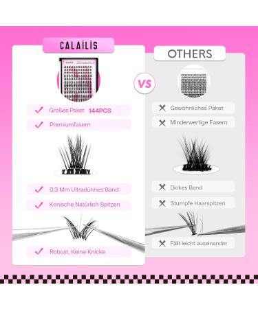Calailis 120 PCs D Curl Individual Eyelash Extensions | DIY Cluster & Volume Lashes for At-Home Use - Buy Online on SooperMarket.com