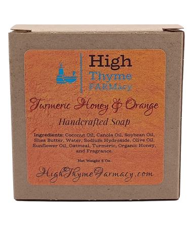 High Thyme FARMacy Turmeric Honey & Orange Soap - Moisturizing Bar with Organic Honey, Rolled Oats & Ginger - Buy Online on SooperMarket.com