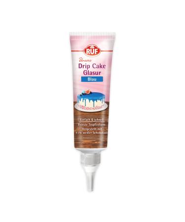 Call drip cake glaze blue white chocolate glaze in the tube for glazing drop cakes naked cakes cupcakes & cakes gluten-free 1 x 125g 125 g (1 Pack) blue