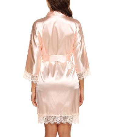BESDEL Women's Satin Silk Short Kimono Robe - Champagne - Buy Online on SooperMarket.com