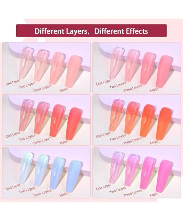 SAVILAND Jelly Gel Nail Polish Set - 30 Translucent Colors | Sheer Matte & Glossy Effects | Perfect for Nail Salons & DIY | Ideal Christmas & Holiday Gift - Buy Online on SooperMarket.com