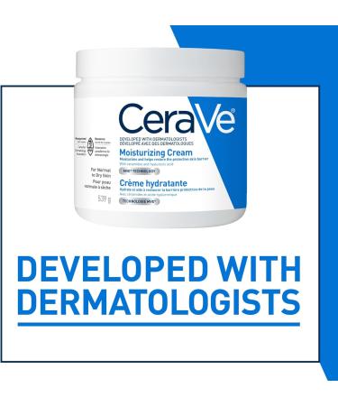 CeraVe Moisturizing Cream Daily Face Hands & Body Cream Moisturizer for Dry Skin With Hyaluronic Acid and Ceramides for Women and Men. Sensitive skin Oil-free Non-comedogenic Fragrance-Free 539 Grams 539 g (Pack of 1) Body Moisturizer - Buy Online on SooperMarket.com