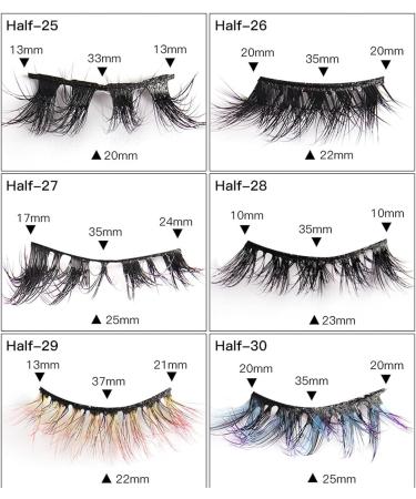 Eyelash Package Trays High Imitation 10 Pairs of Half Eye Eyelashes Grafting Eyelashes Curling Eyelashes Small Eyelash Curler C One Size - Buy Online on SooperMarket.com