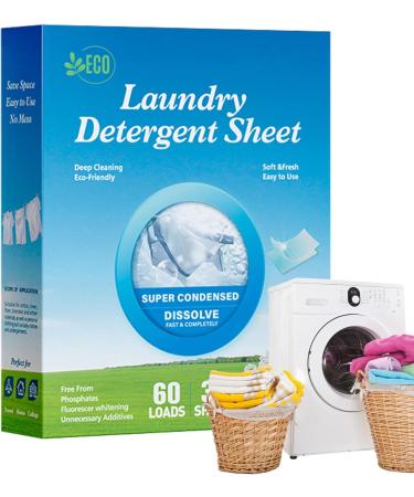 acime Sheet Laundry Detergent | Natural Washer Detergent Sheets with Scent - Multifunctional Household Cleaning Supplies Portable Liquid Less Sheets for Clothing Cotton Fabric - Buy Online on SooperMarket.com