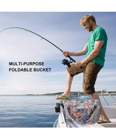 Healifty 21L Folding Water Basin | Multipurpose Travel Bucket for Camping, Hiking, Fishing | Gray Alpaca Pattern | Nylon Fabric | Foot Soaking Option - Buy Online on SooperMarket.com