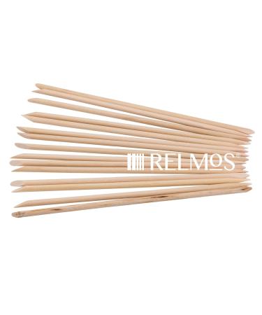 RELMoS Manicure Cuticle Pedicure Orange Wooden Wood Sticks Nail Art Tools Double Dual Ended 100 pcs