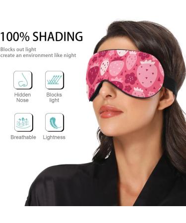 Haskirky Light Blocking Eye Mask | Breathable & Adjustable for Men and Women | Perfect for Travel, Yoga, and Deep Sleep | Pink Strawberry - Buy Online on SooperMarket.com