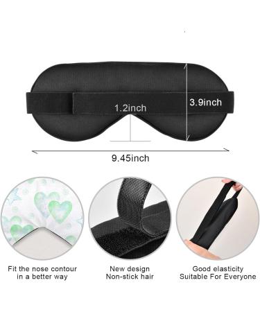 Haskirky Light Blocking Eye Mask | Adjustable for Men and Women | Perfect for Travel, Yoga, Meditation | Deep Sleep | Comfortable and Breathable | Goodies Green Hearts Blue - Buy Online on SooperMarket.com