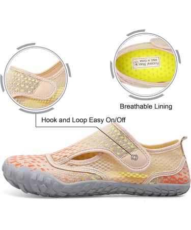 Quick Dry Barefoot Aqua Swim Water Shoes for Women Men - Beach Hiking Diving Boating River Outdoor Sports - Size 8 Women/6.5 Men - Velabeige - Buy Online on SooperMarket.com