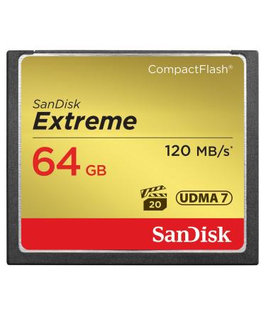 SanDisk 64GB Extreme CompactFlash Memory Card UDMA 7 Speed Up To 120MB/s - SDCFXSB-064G-G46