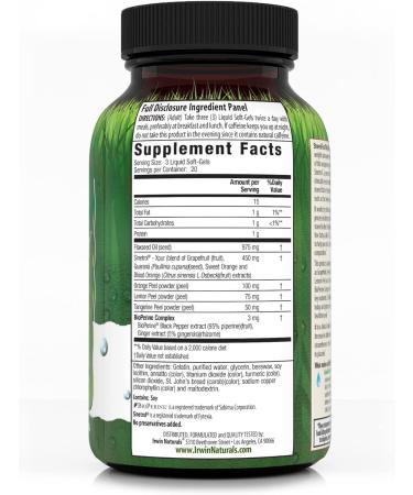 Irwin Naturals Ultra-Max Trim-Body Burner Stored-Fat Belly Burner - Dietary Support Supplements for Men & Women - Formula with Sinetrol Grapefruit Sweet Orange & Blood Orange - 60 Liquid Soft-Gels - Buy Online on SooperMarket.com