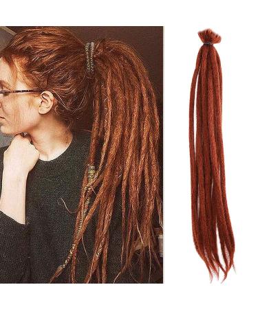 No LIFE 10PCs 50cm ginger red dreadlock extensions one-sided crocheted synthetic dreadlocks accessories jamaica punk hip-hop reggae hair braoid wigs faux locs for fashion men women