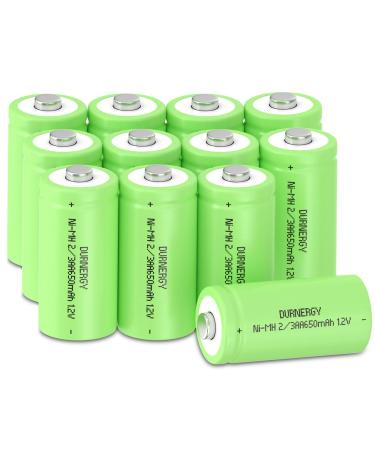 Rechargeable 2/3AA Batteries 12 Pack NIMH 2/3 AA Rechargeable Battery 650mAh 2/3AA Rechargeable Battery for Solar Lights (30 * 15mm 2/3AA Size NOT AA or AAA Size)