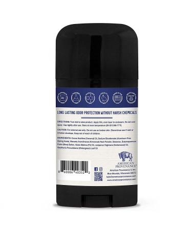 American Provenance All-Natural Men's Deodorant - Aluminum Free, Essential Oils, Long-Lasting, Made in USA - Wintergreen & Cedar - Buy Online on SooperMarket.com