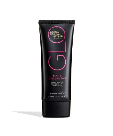 Bondi Sands GLO Matte One Day Tan | Instantly Provides a Flawless Bronze Finish for Face & Body | Transfer and Water Resistant | 100 ml/3.38 Oz